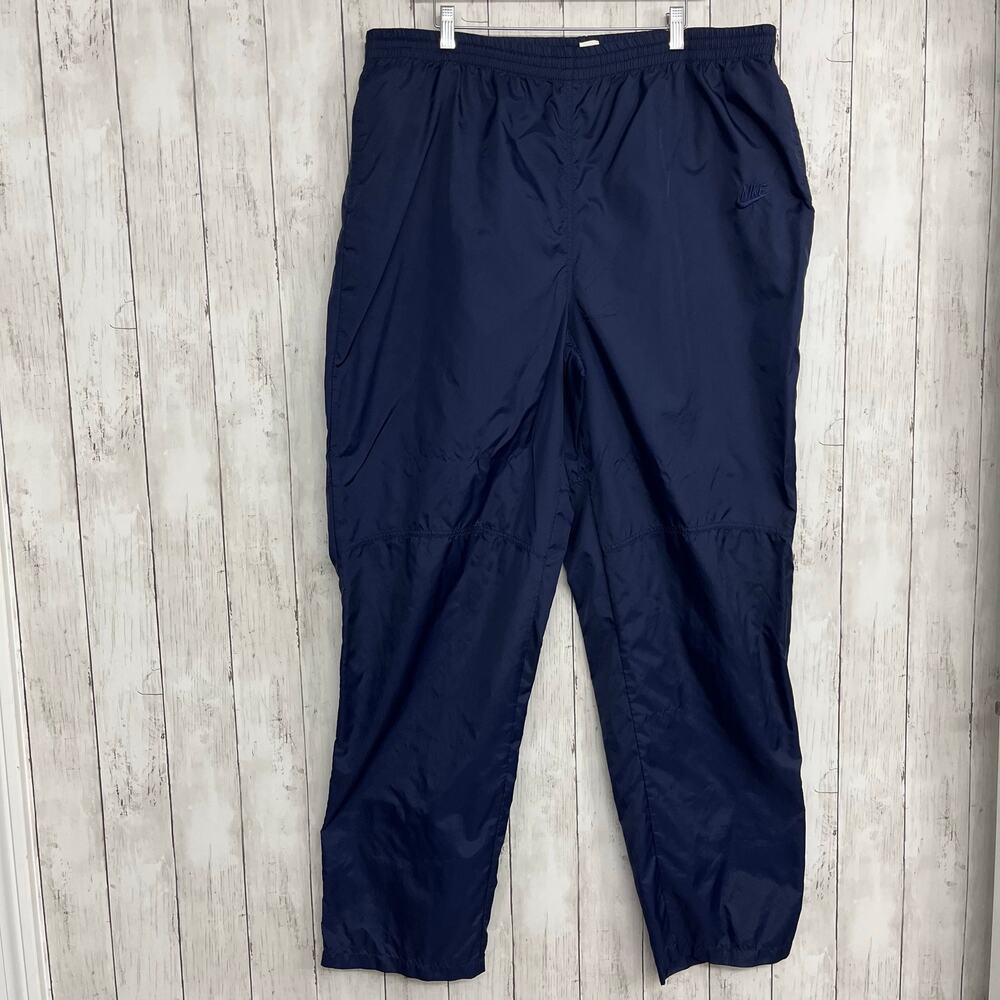 Vintage 90s Nike Blue Nylon Pants Men's 3X Lightweight Track Windbreaker Pants